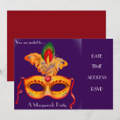 Maskenmaske-Party Einladung (Vorne/Hinten)