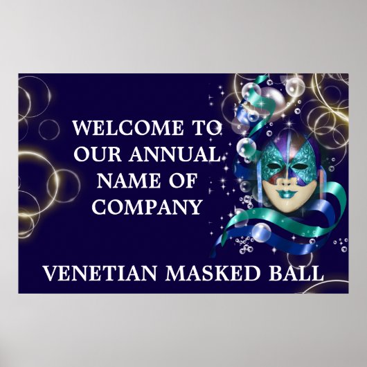 Maskenmaske Venezianisch maskierte Kugel Poster (Vorne)
