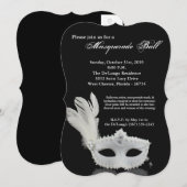 Maskenmaske, weißes Maskengemälde, Halloween-Teil Einladung (Vorne/Hinten)