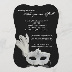 Maskenmaske, weißes Maskengemälde, Halloween-Teil Einladung