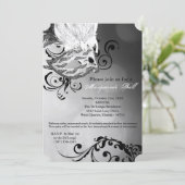 Maskenmaske, weißes Maskengemälde, Halloween-Teil Einladung (Stehend Vorderseite)