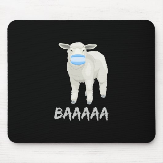 Maskenschaf | Gewittertes Schaf mit Gesichtsmaske Mousepad (Vorne)