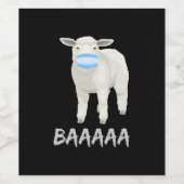 Maskenschaf | Gewittertes Schaf mit Gesichtsmaske Weinetikett (Einzelnes Label)