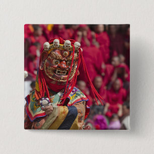 Maskentanz-Aufführung beim Tshechu Festival 3 Button