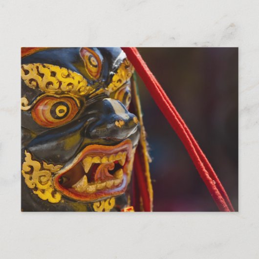 Maskentanz beim Tshechu Festival Postkarte (Vorderseite)