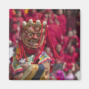 Maskentanzaufführung beim Tshechu-Festival 3 Magnet