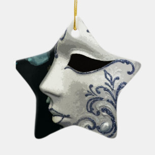 MASKERADE 2 (Blau) Keramikornament