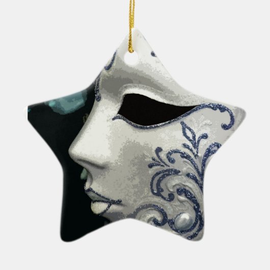 MASKERADE 2 (Blau) Keramikornament (Vorne)