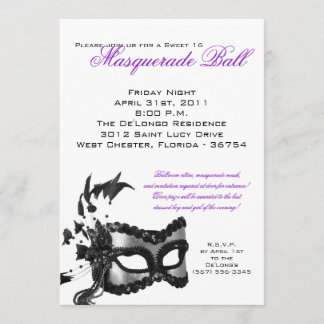 Maskerade-Ball-Geburtstags-Einladung 12x18 Einladung