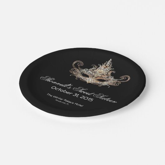 Maskerade-Ball-Papier-Teller Pappteller (Schrägansicht)