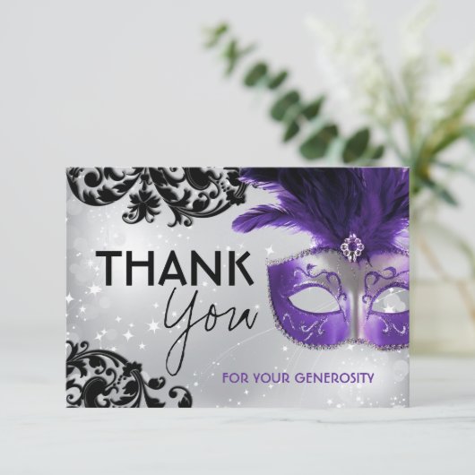Maskerade danken Ihnen Karten (Stehend Vorderseite)