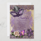 Maskerade des Bonbon-16 Einladung (Vorderseite)