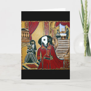 Maskerade Doxie Feiertagskarte