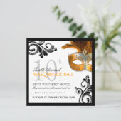 Maskerade-Einladung Einladung (Stehend Vorderseite)