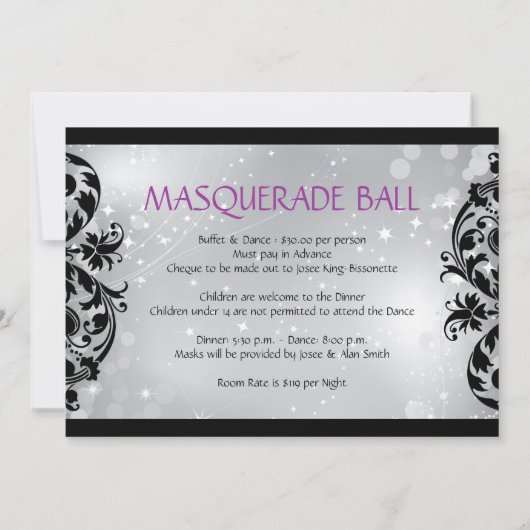 Maskerade-Einladung Einladung (Rückseite)