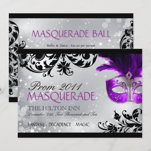 Maskerade-Einladung Einladung (Vorne/Hinten)