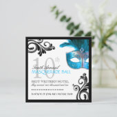 Maskerade-Einladung Einladung (Stehend Vorderseite)