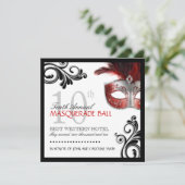 Maskerade-Einladung Einladung (Stehend Vorderseite)