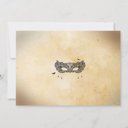 Maskerade-Halloween-Party laden gotischen Einladung (Rückseite)