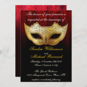 Maskerade-Hochzeits-Feier-extravagante Einladung (Vorne/Hinten)