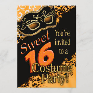 Maskerade-Kostüm-Party des Bonbon-16 Einladung