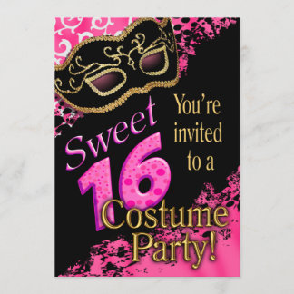 Maskerade-Kostüm-Party des Bonbon-16 Einladung