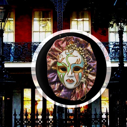 Maskerade, Mardi Gras, Karnevalsmaske Button
