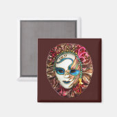 Maskerade, Mardi Gras, Karnevalsmaske Magnet (Vorderseite/Rückseite)