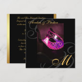 Maskerade-Masken-Rosa-Strudel-Hochzeits-Einladung Einladung (Vorne/Hinten)