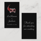 "Maskerade-Masken-" - Rot mit Spitze Visitenkarte (Vorne/Hinten)