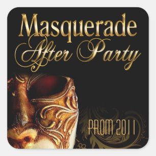 Maskerade nach Party-Abschlussball 2011 Quadratischer Aufkleber