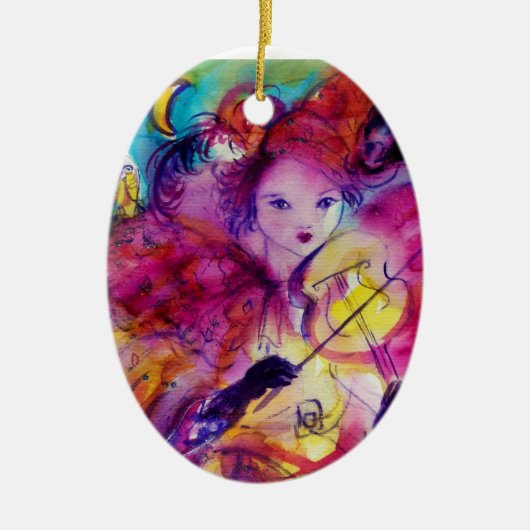 MASKERADE-NACHT/MUSIK, DIE ROSA CLOWN MACHT KERAMIK ORNAMENT (Vorne)