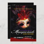 Maskerade-Party Einladung (Vorne/Hinten)