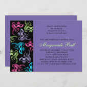 Maskerade-Party Einladung (Vorne/Hinten)