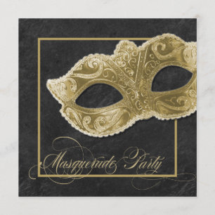 Maskerade-Party Einladung - Schwarzes u. Gold