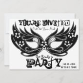 Maskerade-Party Einladungen ausschneiden (Vorderseite)