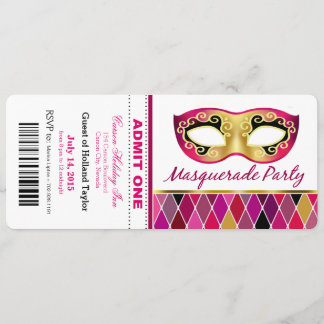 Maskerade-Party lassen ein Karte | fuschia zu