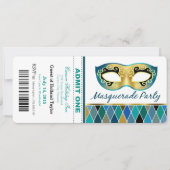 Maskerade-Party lassen eine Karte aquamarines | zu (Vorderseite)