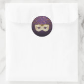 Maskerade Purple&Orange Moon&Stars RoundStickers Runder Aufkleber (Tasche)