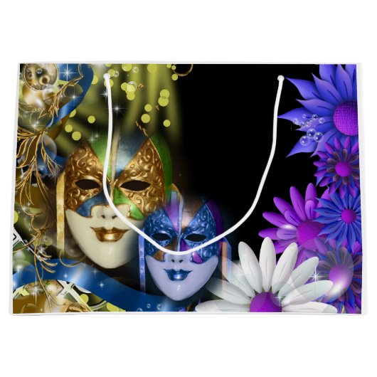 Maskerade quinceanera venezianische Masken (groß) Große Geschenktüte (Vorderseite)