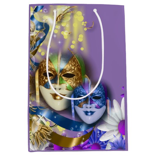 Maskerade quinceanera venezianische Masken Mittlere Geschenktüte (Vorderseite)