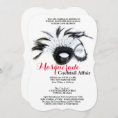 Maskerade-schwarze und rote Einladungen (Vorne/Hinten)