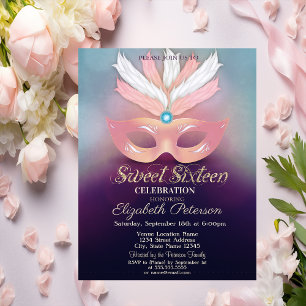Maskerade, Sterne, Ombre Sweet 16 Einladung