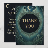 Maskerade unter Mondlicht Elegante Dankeskarten Einladung (Vorne/Hinten)