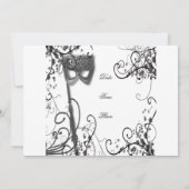 Maskerade-Zauber BW-Einladung Einladung (Rückseite)