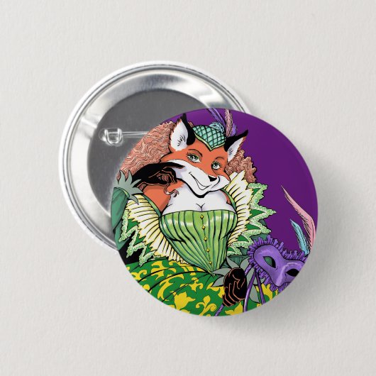 Maskeradefox-Knopf Button (Vorne & Hinten)