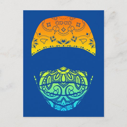 maskiert auf Paisley-Postkarte Postkarte (Vorderseite)