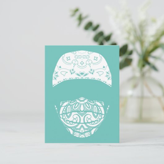 maskiert auf Paisley-Postkarte Postkarte (Stehend Vorderseite)