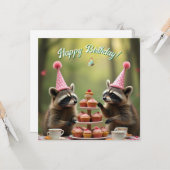 Maskiert und fröhlich Geburtstag! Karte (Vorderseite/Rückseite Beispiel)
