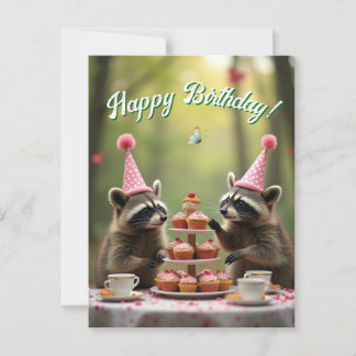 Maskiert und fröhlich zum Geburtstag! Postkarte